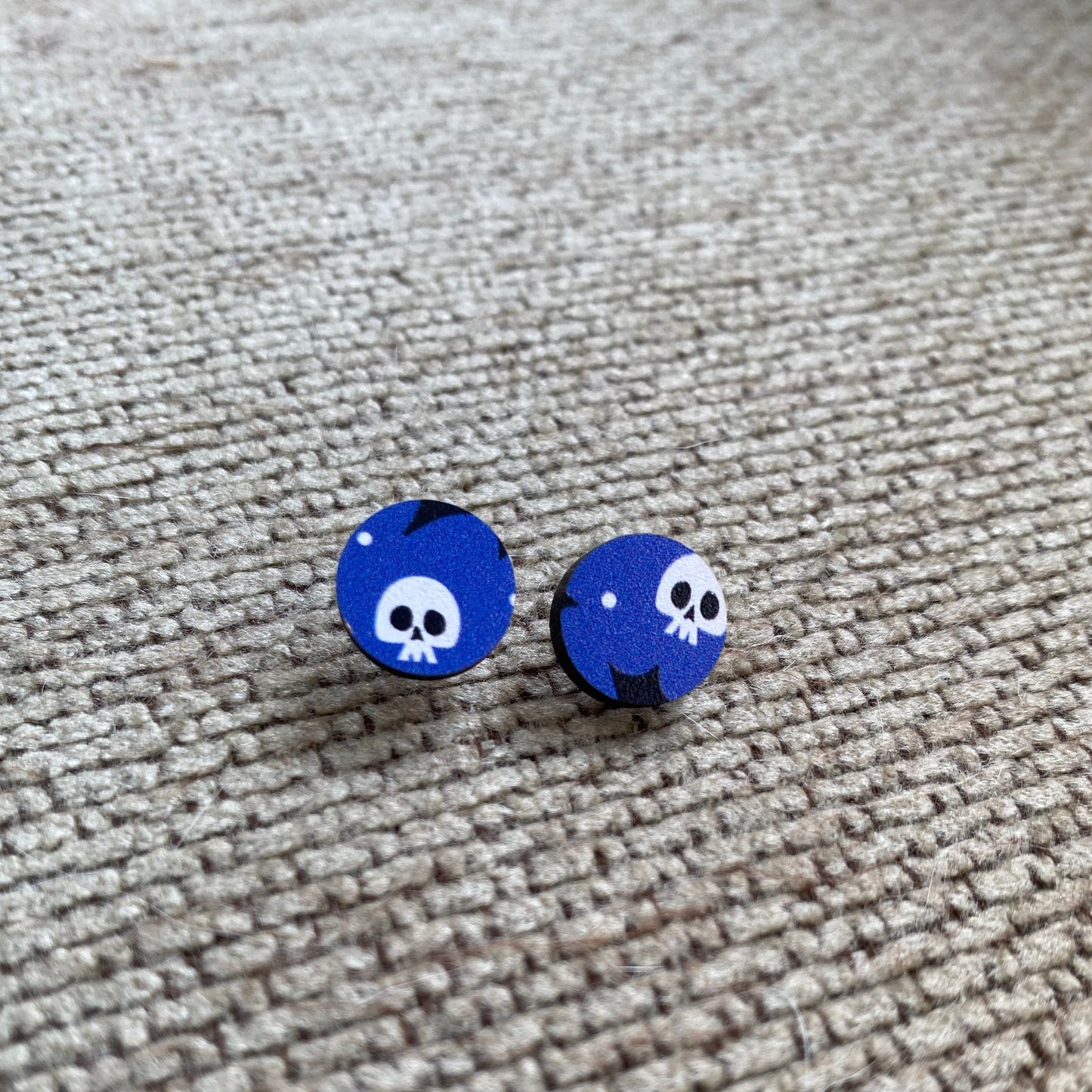 Purple Skull Stud Earrings