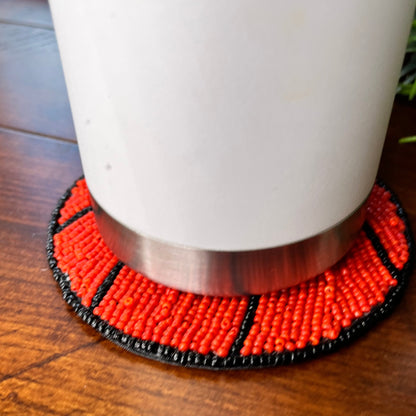 Basketball Coaster - Seed bead Coaster