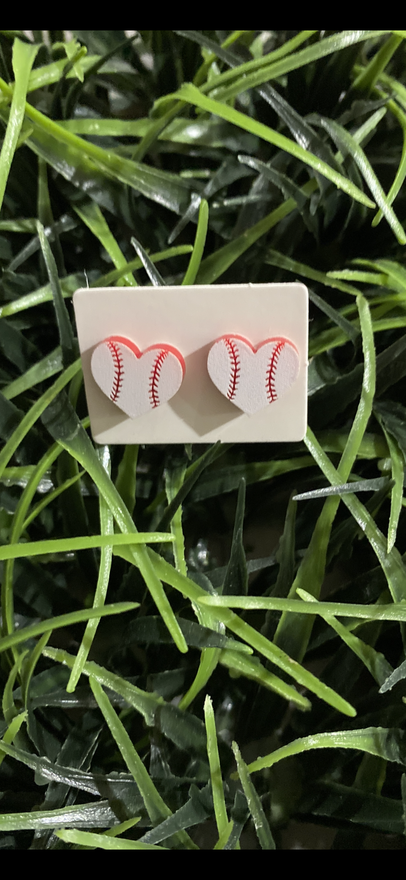 Wooden Baseball Stud Earrings