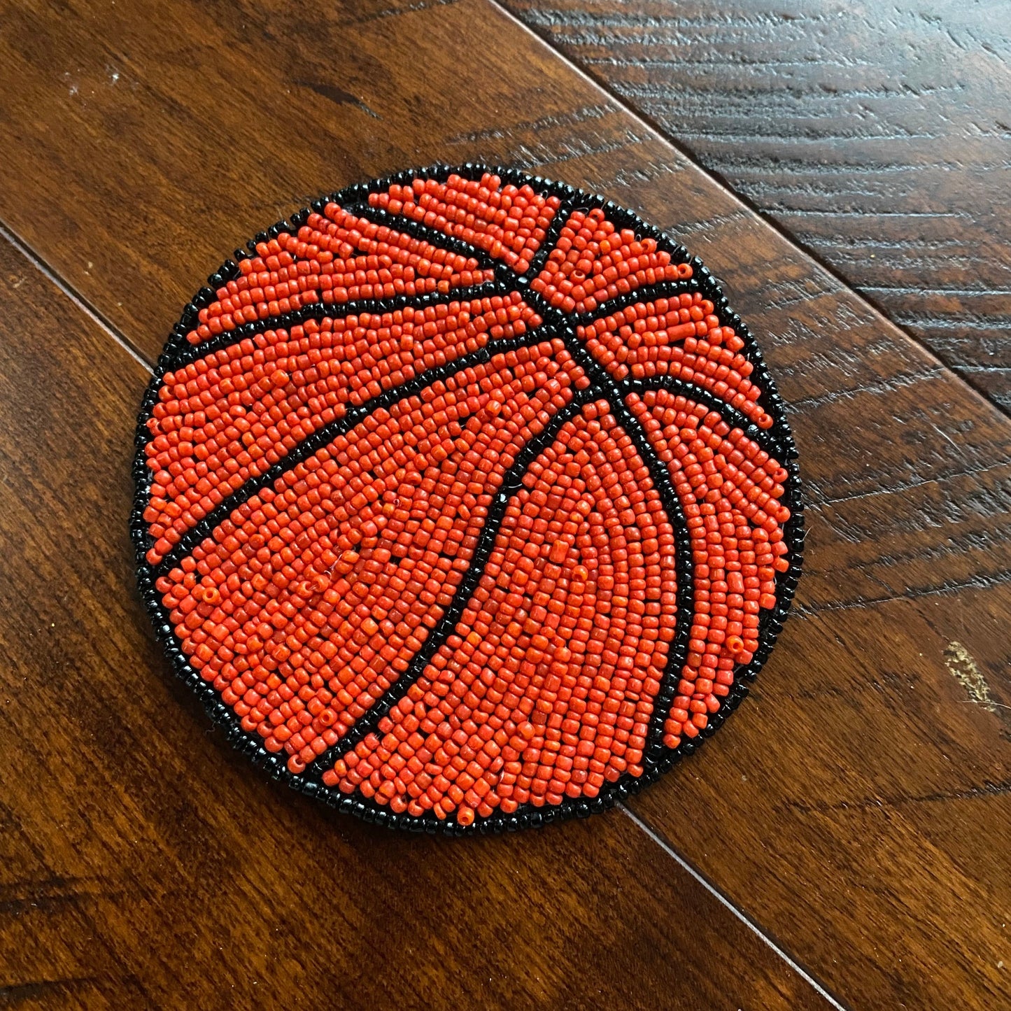 Basketball Coaster - Seed bead Coaster