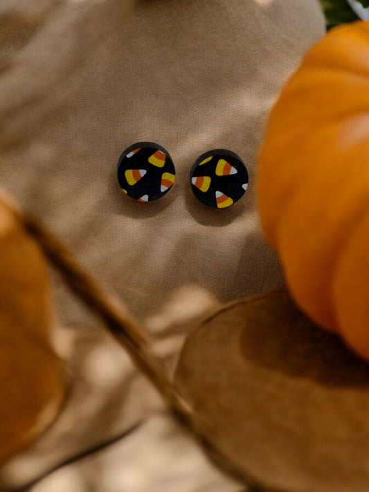 Candy Corn Wooden Handmade Earrings