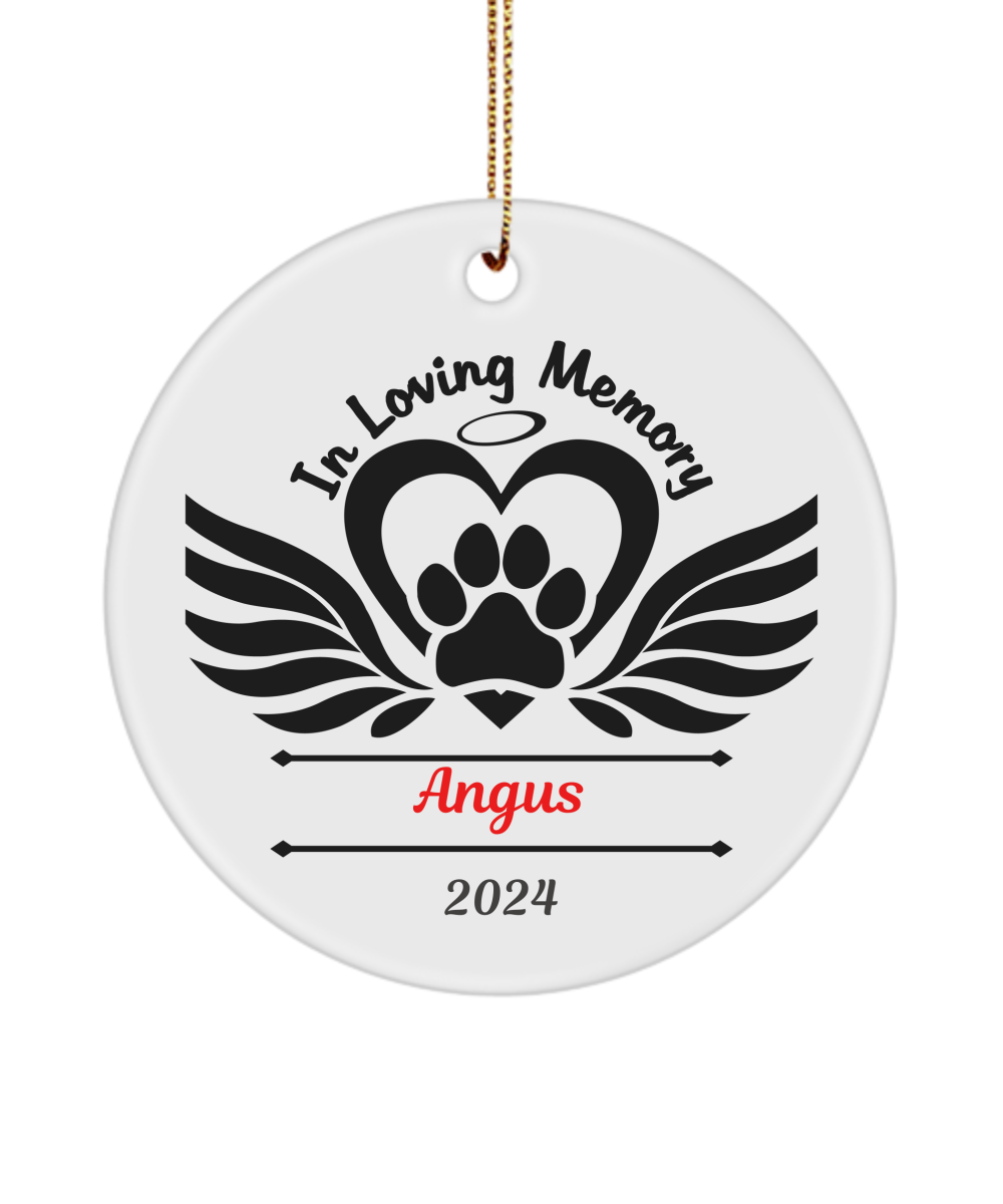 Personalized Paw Print Memory Ornament