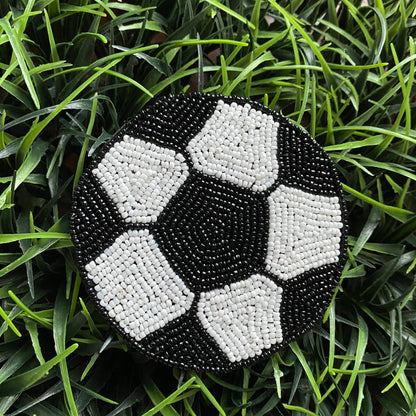 Soccer Coaster - Seed bead Coaster