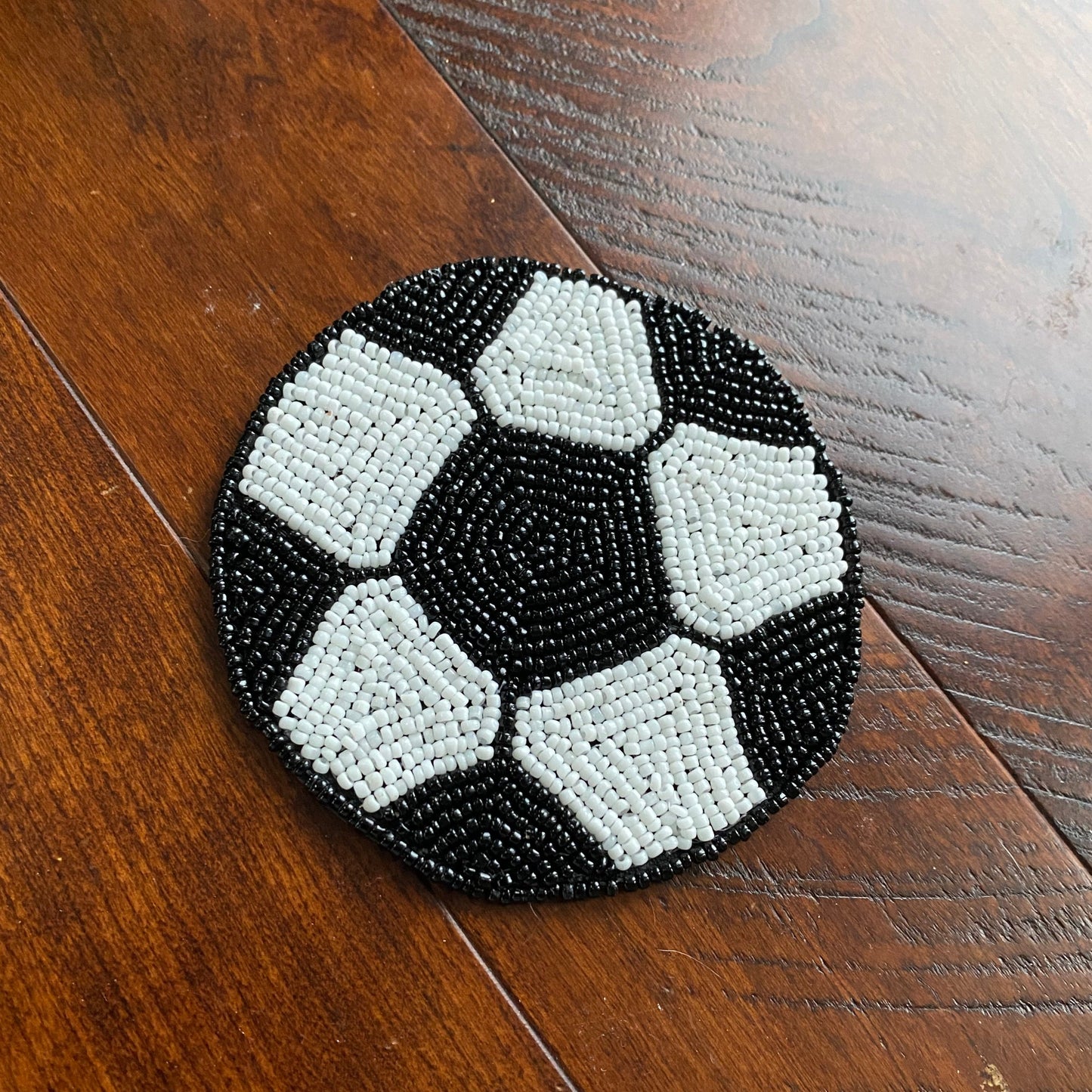 Soccer Coaster - Seed bead Coaster