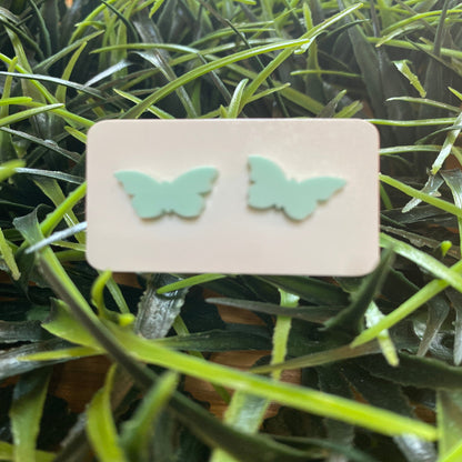 Aqua Green Pastel Acrylic Butterfly Earrings