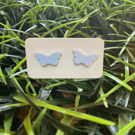 Light Blue Pastel Acrylic Butterfly Earrings