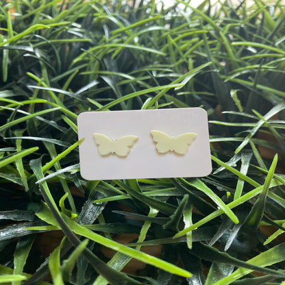 Light Yellow Pastel Acrylic Butterfly Earrings