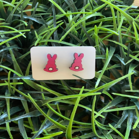 Pink Cottontail Bunny Earrings