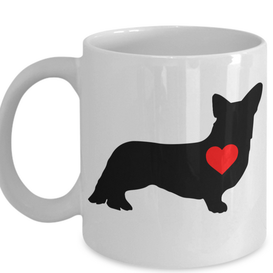 Corgi Mug with Red Heart