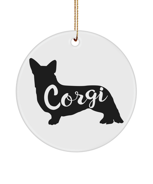 Corgi Ornament with word