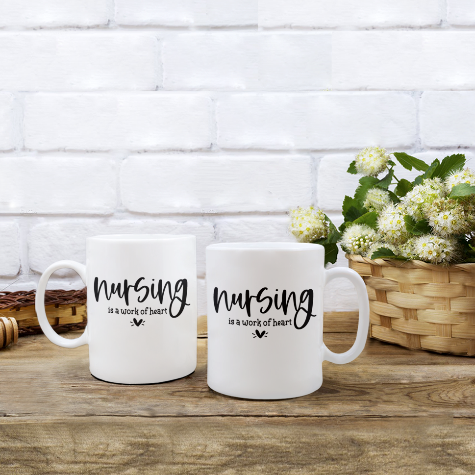 Nurse Mug - Nursing is a work of heart